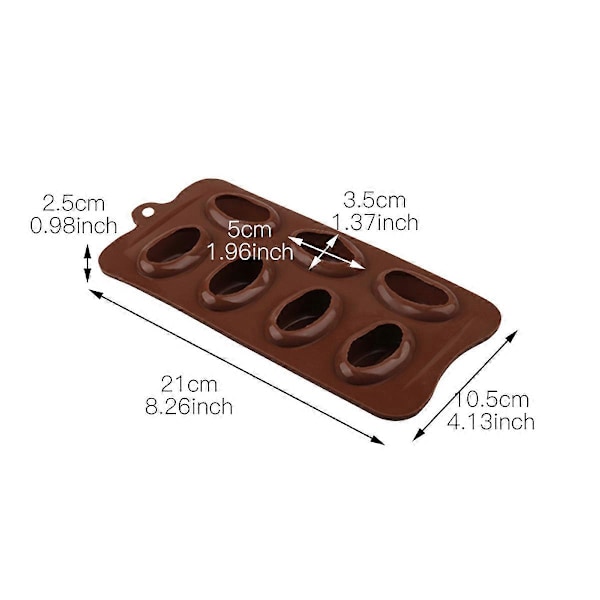 7 Hulrum Kaffe Bønne Chokolade Fondant Form Værktøj Voks Smelte Kage Gele Mousse Kage Is Form