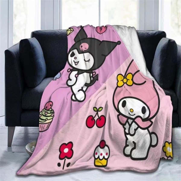 Kuromi japansk stil børne tegneserie animation trykt tæppe koral fløjl varmt sengetøj flannel tæppe
