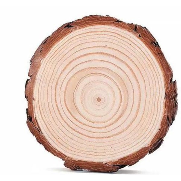 12 st naturliga träskivor 10 11 cm & 10 mm tjocklek, rustik rund träskiva för DIY-hantverk Väggdekoration