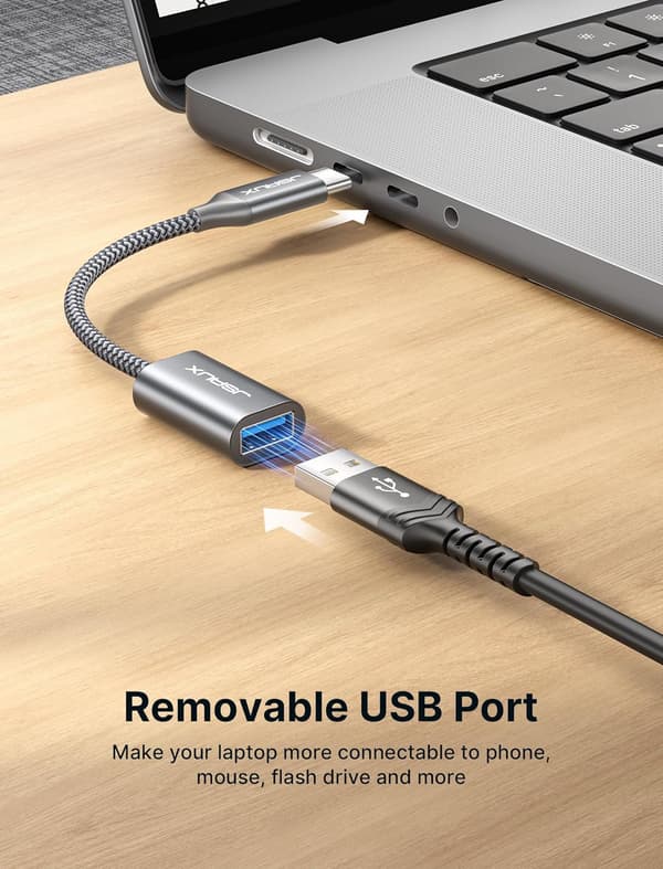 Højkvalitets helt ny USB C til USB 3.0 Adapter [2-pak], USB C Han til USB Hun OTG Kabel Thunderbolt3 til USB Adapter Kompatibel