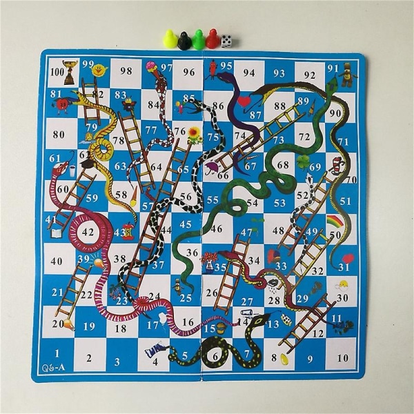 Snake Ladder Brettspillsett Flysjakk Pedagogisk Jogos Juegos Oyun Portable Family Party Games Morsomme leker for barn Voksne