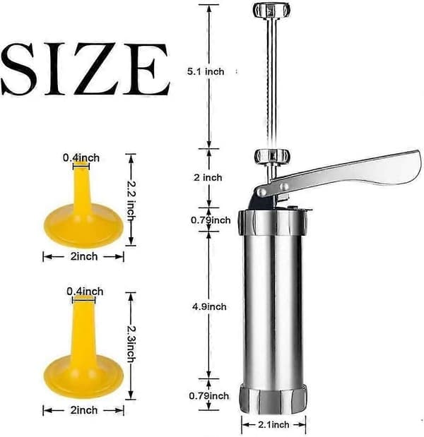 Cookie Maker, cookie Gun, rustfrit stål Biscuit Press Spritz Cookie Press Gun med 20 Cookie Discs A