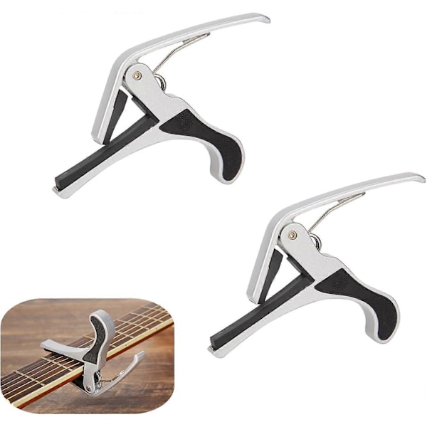 2 STK Gitar Gitar Klemme Gitar Klemme Legering Akustisk Gitar for Bass Klassisk Gitar(S