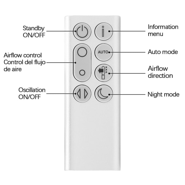 Vaihtokaukosäädin Pure Cool Tp04 Tp06 Tp09 Dp04 Purifying Fan Remote Control (hopea)