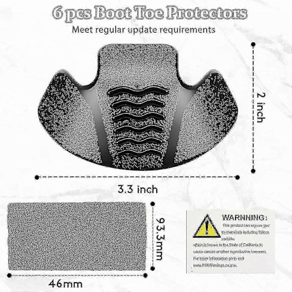 6-pakks støvlett-tåbeskyttere Arbeidssko tåbeskytter Enkel påføring Støvlettbeskytter tåbeskytter tådeksler