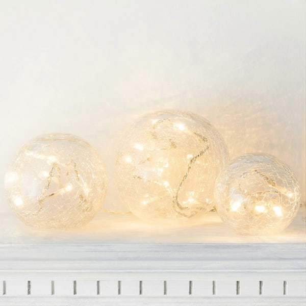 Lights4fun Set med 3 LED-glaskulor Batteridriven Yalo