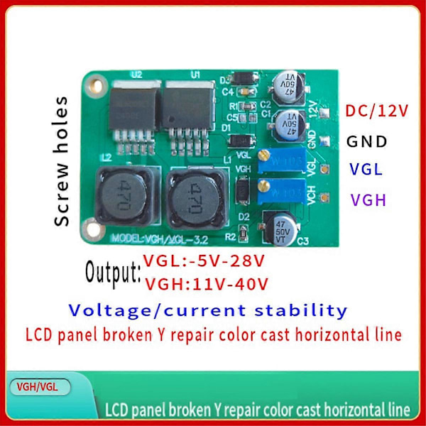 VGH VGL DC Modul Reparation LCD Panel Defekt Y Farve Unormal Horisontal Linje til Reparation af LCD Panel