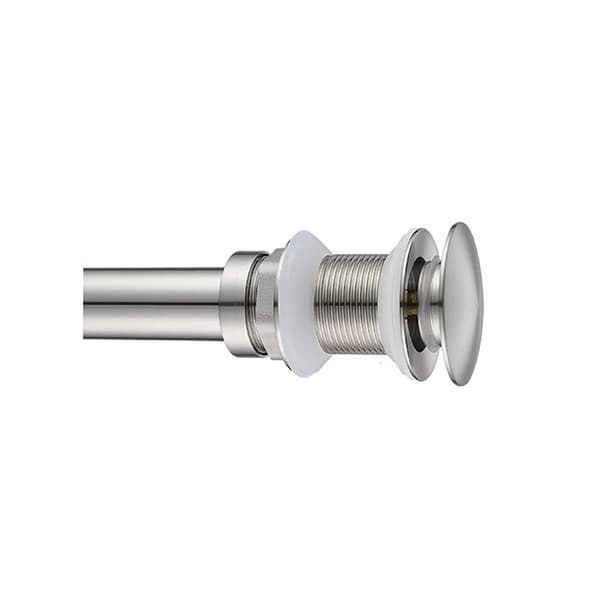 Stainless Steel Basin Valve with Pop-Up Function and Flexible Drain Hose - Silver No Overflow Hole