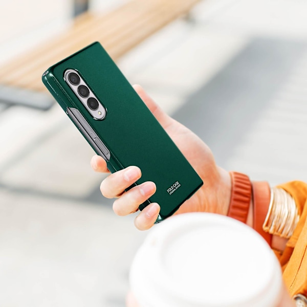 Galaxy Z Fold 3 -kotelo, etu- ja takapuoli, jäykkä, ohut ja kevyt, vihreä