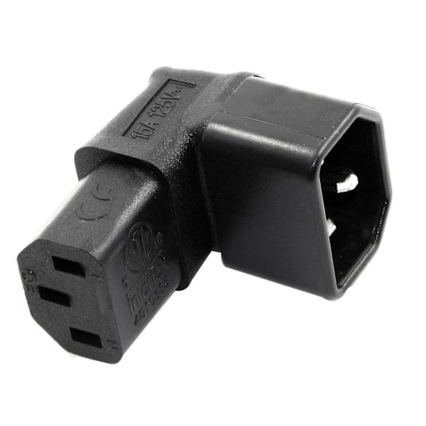 IEC Han C14 til Opret Vinkelret IEC Hun C13 Strømforlænger Adapter