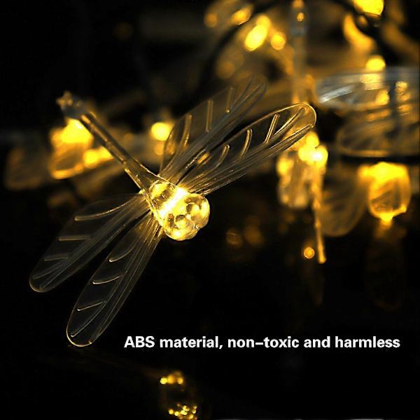 20LED Aurinkoenergialla Toimiva Valojen Nauha Joulukoristeluun (Lämmin Valkoinen)