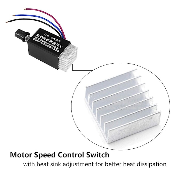 1 st motorvarvtalsregulator DC 12V/24V 10 a motorvarvtalsregulatorbrytare för bil lastbilsfläktvärmare Co