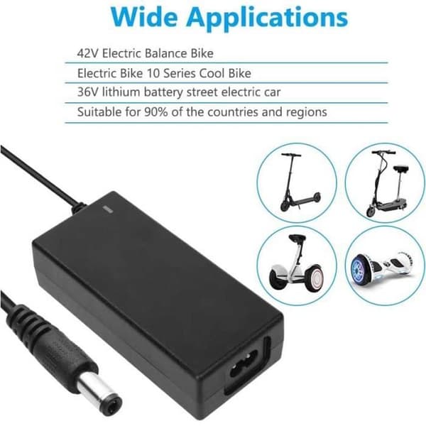 42V 2A Oplader - Universal - Kompatibel med El-løbehjul - LED-indikator