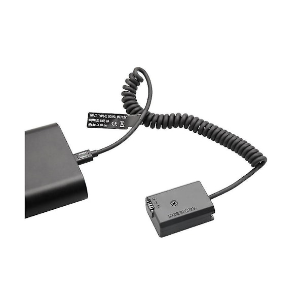 Np-fw50 Dummy Batteri Pd Type-c Kobling Til Zv-e10 A7 A7r/s/m A7ii A7s2 A7m2 A7r2 A6500 Nex5 Nex7 -