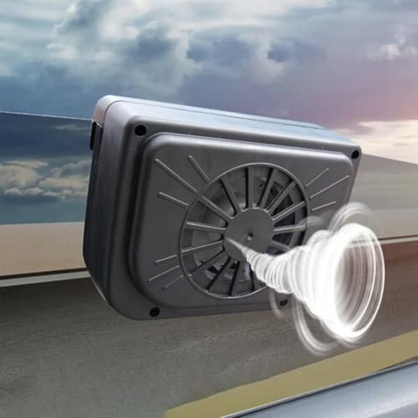 Solarkøler - Effektiv Bilventilator. Bærbar Bilkøleventilator, Soldrevet Udsugningsventilator til Vinduet.