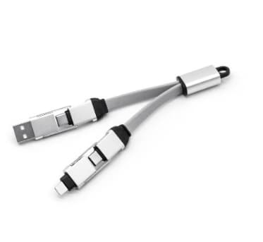 4-in-1 Keychain Charging Cable (Fast Charging) MA-099 Silver