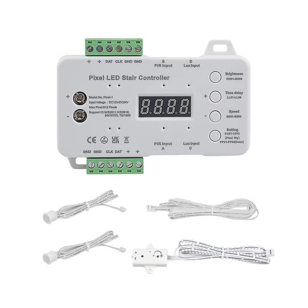 Bevægelsessensor LED Trappe Pixel Lys Controller RGB LED Controller med Dagslyssensor Trappelys