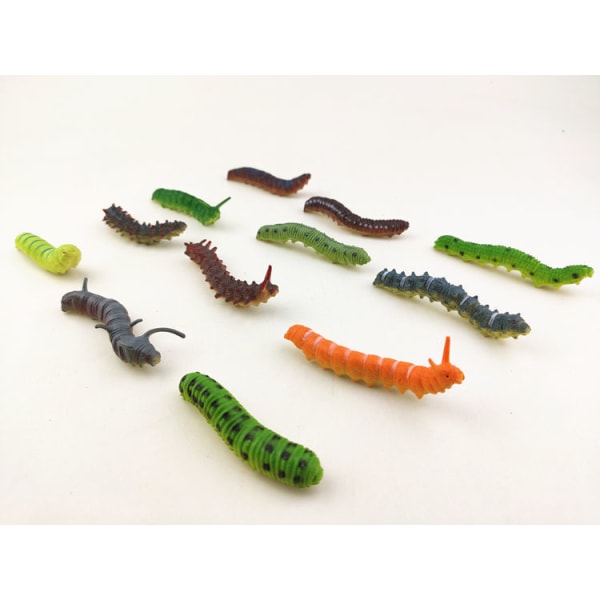12 stykker larve simulering, mikro-landskap silkeorm larve modell