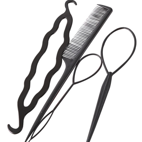 Hair Bun Kit -työkalu hiusten muotoiluun Hiusnuttura musta