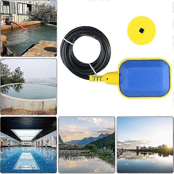 Flottörbrytare för vattenpump, 5m flottörbrytare för dränkbar pump 220V/16A, automatisk styrning av pumpar flottörbrytare, för tank, dräneringsgrop Yalo