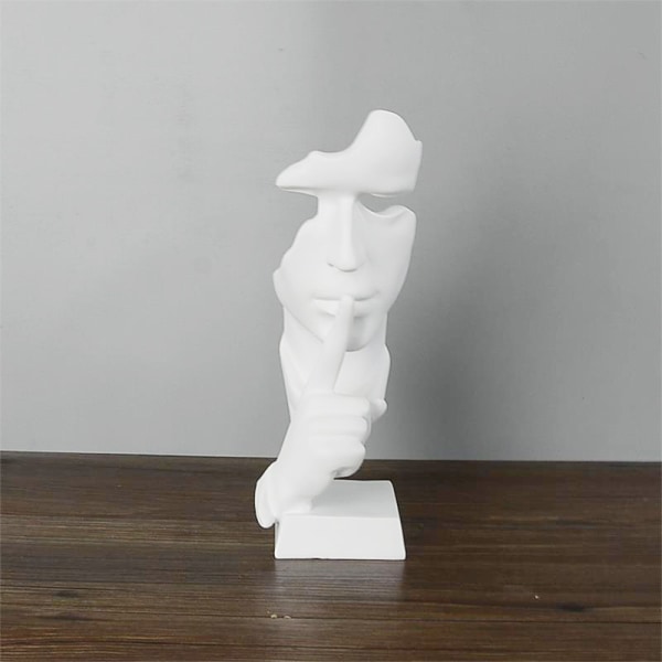 Resin staty av den tysta mannen vit