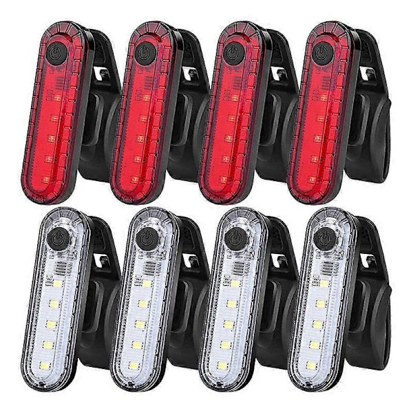 8Pack USB Ladattava LED Pyörän Takavalo, Etuvalo ja Takapyörän Valo Maantiepyöräilyyn
