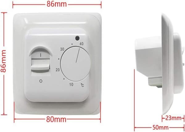 Manuel rumtermostat til elektrisk gulvvarme med probe AC 220V 16A