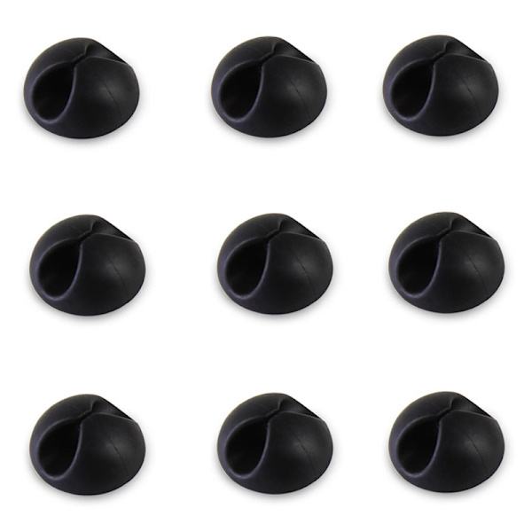 9-pack Cable Holders Black