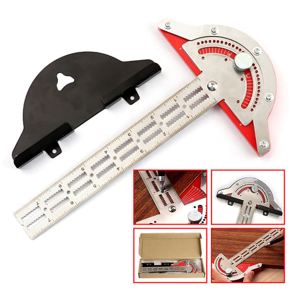 Adjustable Stainless Steel Angle Square with Protractor