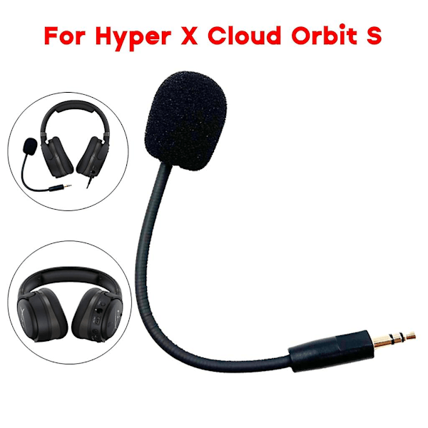 Ersättningsmikrofon för spel 3,5 mm mikrofonbom för Hyper X Cloud Orbit S-headset