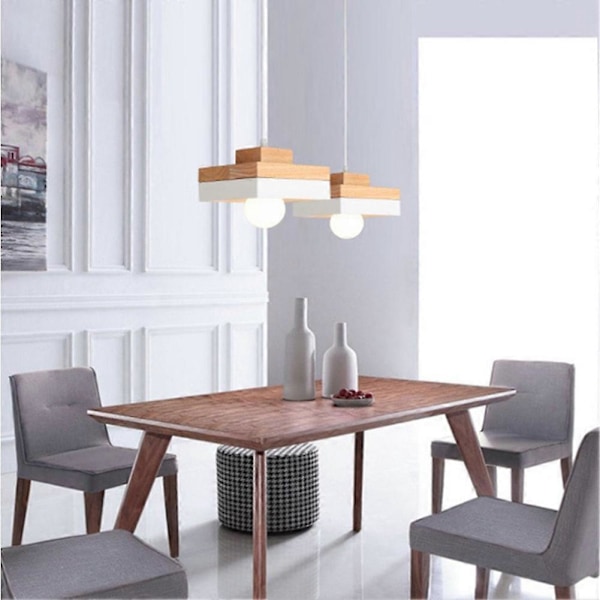 Moderne trependant taklampe Nordisk rund firkantet hengelampe for kafé B