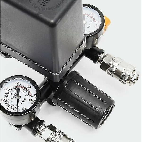 Trykkregulator med trykkbryter for kompressor Trykkbryter med 2 skjermer