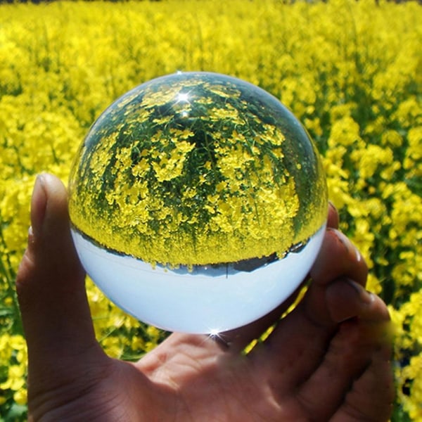 4 cm kristallkula fotografi rekvisita Meditationsboll Jonglering glasklot display (transparent vit)