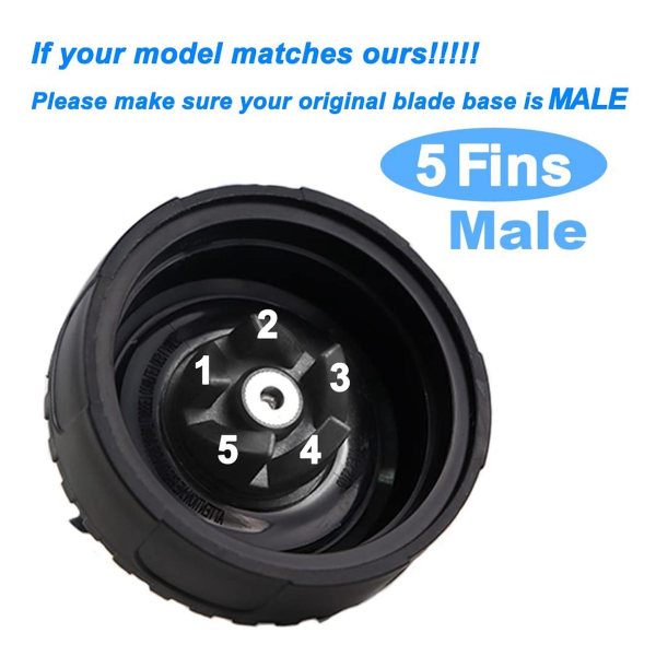 5 Fins Blenderblad for Blender QB3000, QB3000SSW-30, QB3000QR-30, QB3001SS-30, QB3000QBK, QB3004