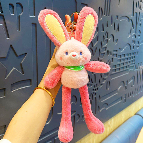 Dopamiini Pull Rabbit Täytetty Eläinavainperä Lahja-Pinkki