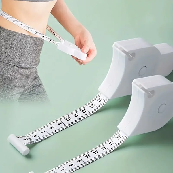 1 st självåtdragande kroppsmätlinjal, hushållsmidjelinjal, fitnessomkretslinjal, mätning av höftomkrets arm/huvud, mjuk linjal i läder