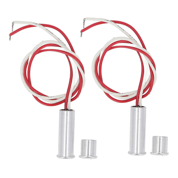 2 Set Infälld Magnetisk Brytare DC12 till 24V Aluminiumlegering NC Trådbunden Dörrsensor Fönster Reed Brytare för Larmsystem Åtkomstkontroll