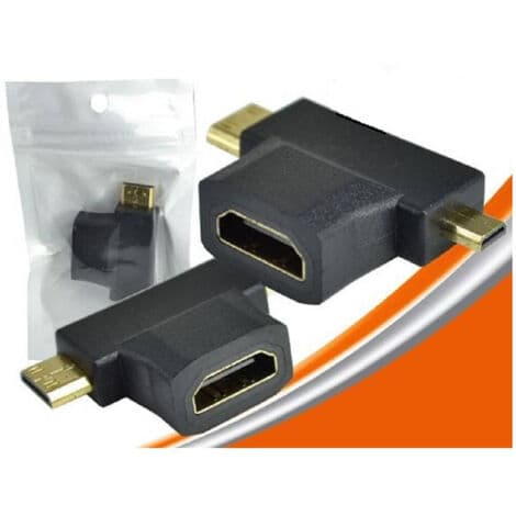 Videoadapter, der konverterer en HDMI-hunstik til Mini- og Micro HDMI-hanstik HF-103
