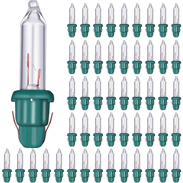 Juletræskæde Mini Pærer - Udskiftningspærer - Glødepærer - 2,5 V Mini Glaspærer med Sockel - 0,17 Ampere - 0,425 Watt