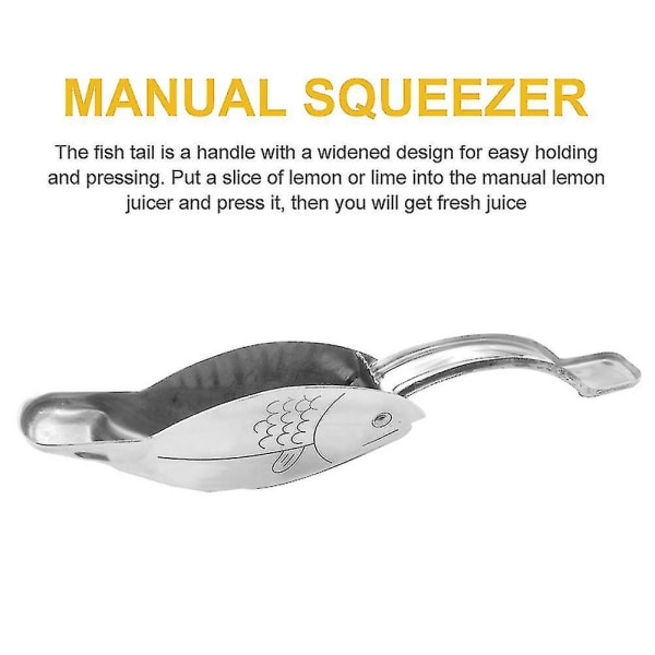 2pcs Fish Shape Cute Manual Juicer Lemon Squeezer Home Stainless Steel Handheld lin