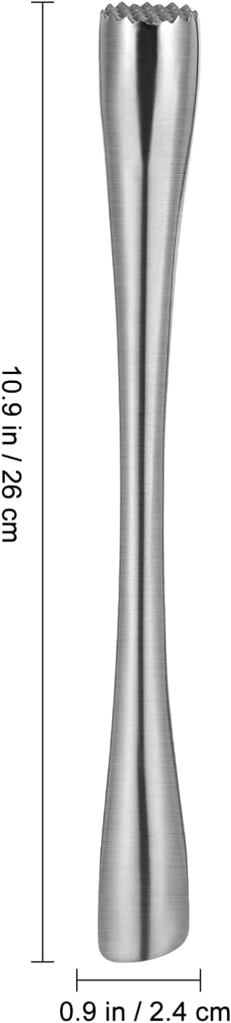 Rustfrit Cocktail Muddler i rustfrit stål - Blender til Mojito Isknuser - Lille Isknuser 26cm