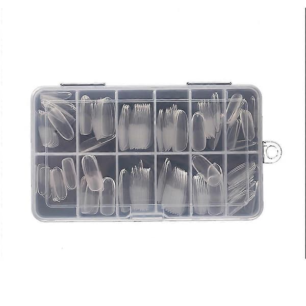 240 stk Medium Mandelformede Transparente Kunstige Negletips Forlengelse