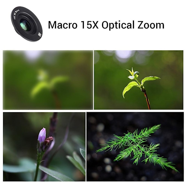 5K Ultra HD Älypuhelimen Kameran Linssi 18mm 128° Laajakulma 15X Makro Puhelinlinssi Vääristymätön Unilla