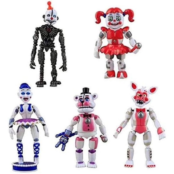 5 stk/sett Five Nights At Freddy's Game Action Figur Fnaf Funtime Freddy Foxy Sister Sted Lightening Action Figurer