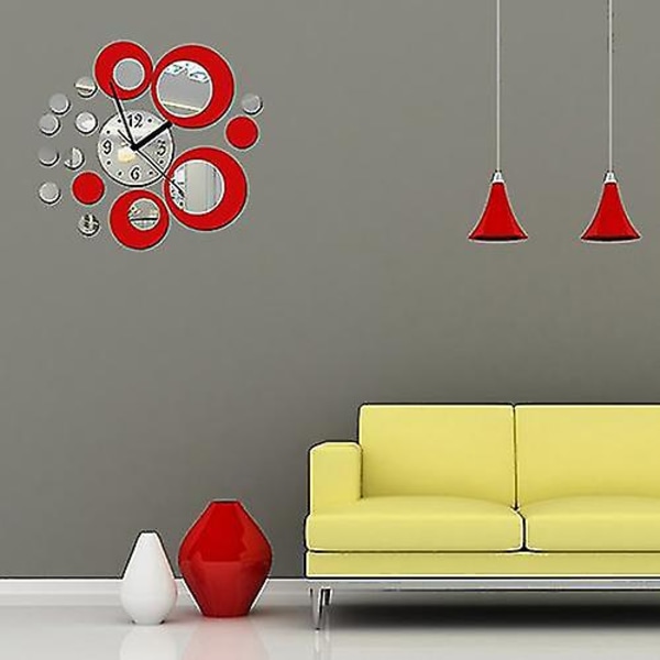 Farfi Akryl ur Design Spejl Effekt Vægmaleri Vægklistermærke Home Decor Craft