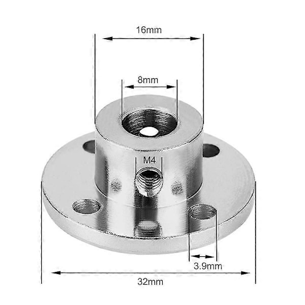 8 mm:n laippaliitin, jäykkä ohjain, teräksinen mallikytkin, lisävaruste, akselin kiinnikkeet RC-mallimoottoreille (4 kpl)