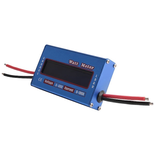 Digital Wattmeter Watt Meter Strømmåler DC 60V 100A Balanse Spenning Batterisjekker