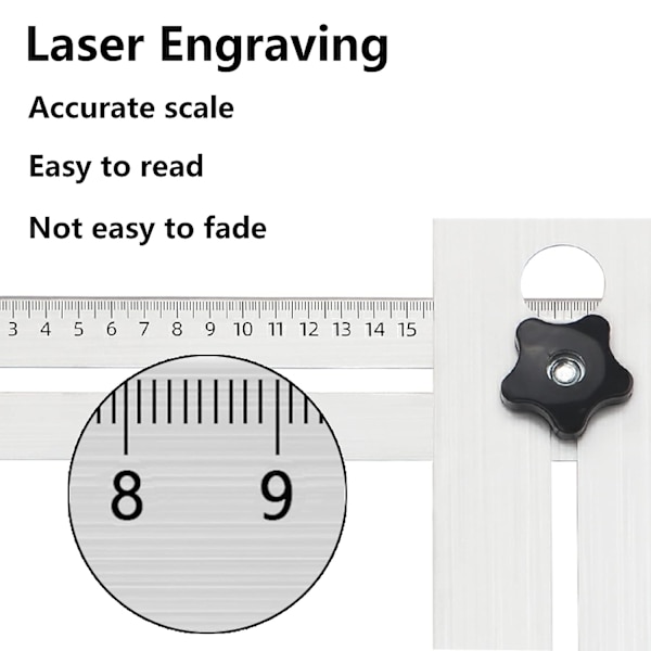 Justerbar hulfinder, fliseværktøjs lineal fliselokalisator flisevinkelmåler lineal 25/40/45mm,