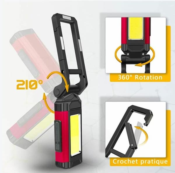 Kraftig genopladelig LED-arbejdslampe