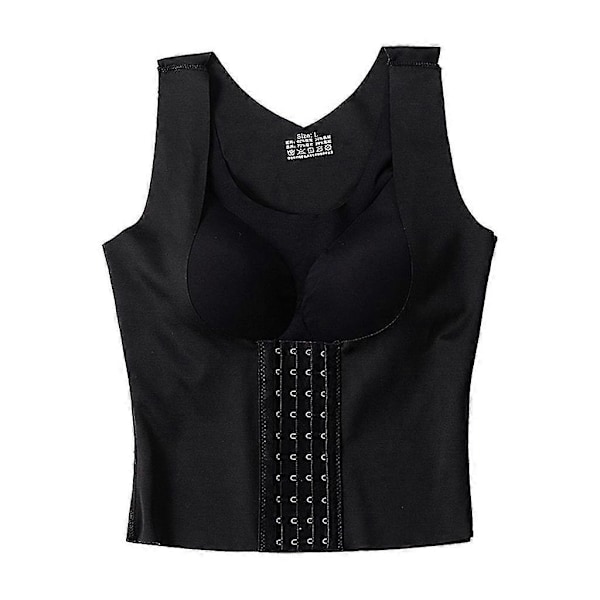 Dame Body Shaper Blødt Shapewear Mavekontrol Bryst Slankende Sort M